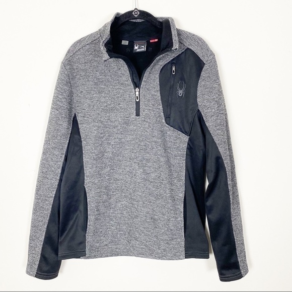 SPYDER Raider Quarter Zip Pullover Sweater In Polar Marble Small Winter Warm Sm - Picture 2 of 7
